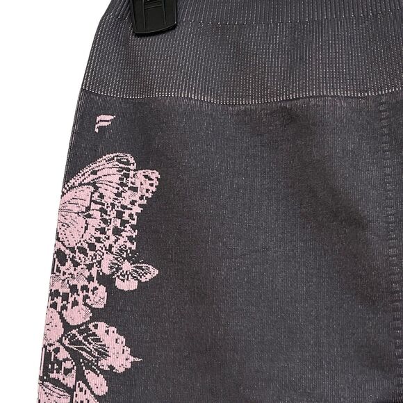 Fabletics XX-Small Seamless Mid-Rise Jacquard 7/8 Legging Iron Butterfly Stretch - Picture 3 of 6